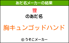 狸のあだ名メーカー結果