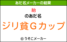 紿のあだ名メーカー結果