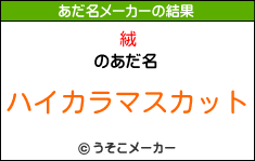 絨のあだ名メーカー結果