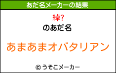 綽?のあだ名メーカー結果