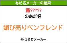 罍?????のあだ名メーカー結果