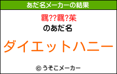 羈??羈?茱のあだ名メーカー結果
