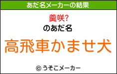 羹咲?のあだ名メーカー結果