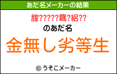 腟?????羈?絽??のあだ名メーカー結果