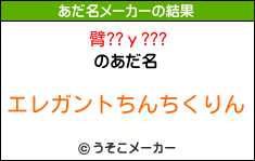 臂??у???のあだ名メーカー結果