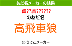 臂??贋??????のあだ名メーカー結果