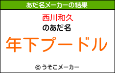 西川和久のあだ名メーカー結果