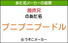 鐃庶兄のあだ名メーカー結果