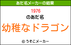 1976のあだ名メーカー結果