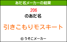 206のあだ名メーカー結果