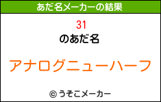 31のあだ名メーカー結果