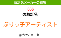 666のあだ名メーカー結果