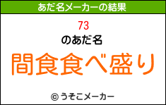 73のあだ名メーカー結果