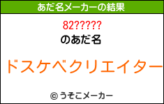 82?????のあだ名メーカー結果