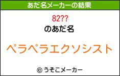 82??のあだ名メーカー結果