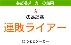 Aのあだ名メーカー結果