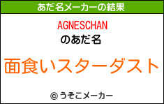 AGNESCHANのあだ名メーカー結果