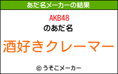 AKB48のあだ名メーカー結果