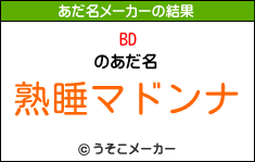 BDのあだ名メーカー結果