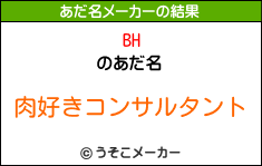 BHのあだ名メーカー結果