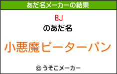 BJのあだ名メーカー結果