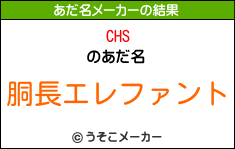 CHSのあだ名メーカー結果