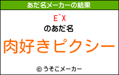 E`Xのあだ名メーカー結果