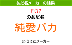 F(??のあだ名メーカー結果