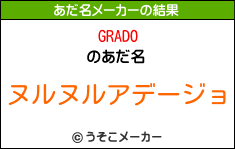 GRADOのあだ名メーカー結果