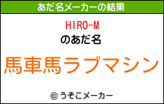 HIRO-Mのあだ名メーカー結果