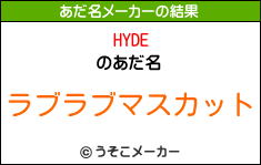 HYDEのあだ名メーカー結果