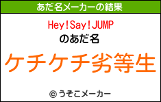 Hey!Say!JUMPのあだ名メーカー結果