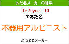 ID:70ymetitOのあだ名メーカー結果