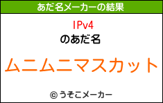 IPv4のあだ名メーカー結果