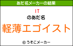 ITのあだ名メーカー結果