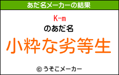 K-mのあだ名メーカー結果