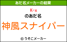 K-xのあだ名メーカー結果