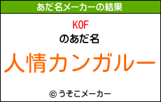 KOFのあだ名メーカー結果