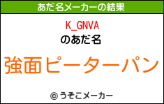 K_GNVAのあだ名メーカー結果