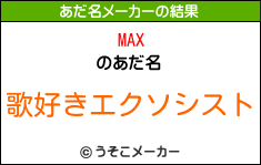 MAXのあだ名メーカー結果