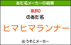 MUROのあだ名メーカー結果