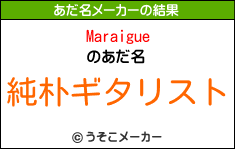 Maraigueのあだ名メーカー結果