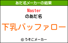 Masterのあだ名メーカー結果