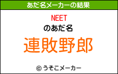 NEETのあだ名メーカー結果