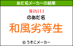 Nihillのあだ名メーカー結果