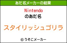 Nintendoのあだ名メーカー結果