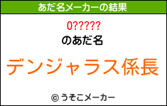 O?????のあだ名メーカー結果