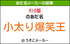 RIO篁のあだ名メーカー結果