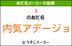 Sのあだ名メーカー結果