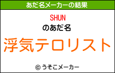 SHUNのあだ名メーカー結果